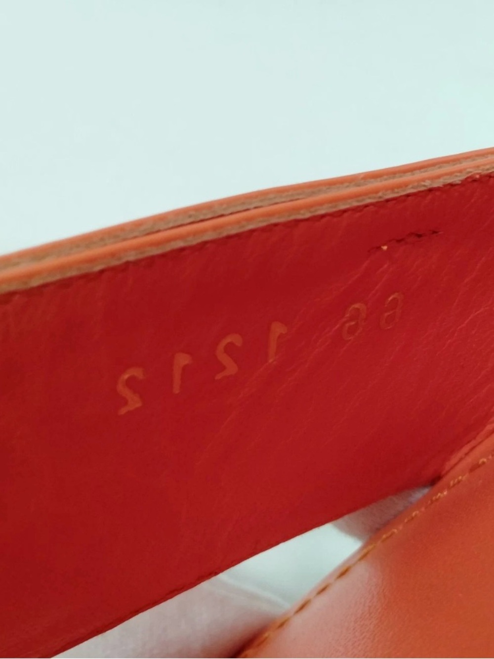 Louis Vuitton Orange Patent Leather Block Heel Sandals - Picture 6 of 7